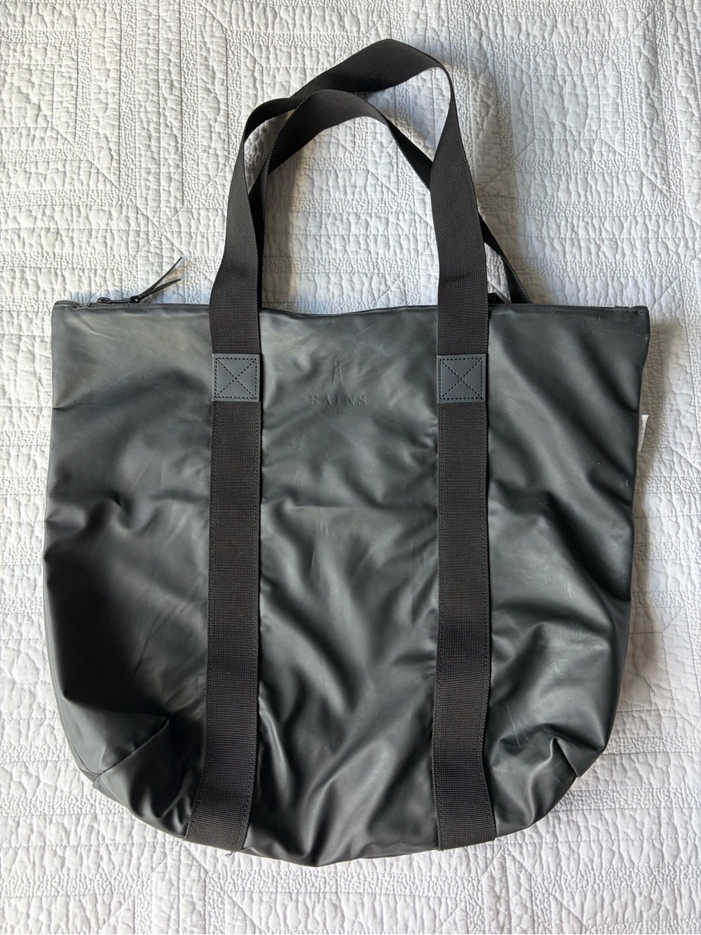 Rains Black Waterproof Tote
